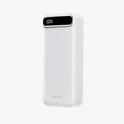 Porodo 10000mAh Power Bank with Digital Display - White